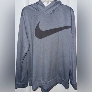 Nike like new gray logo Breathe Pullover Hoodie Top
